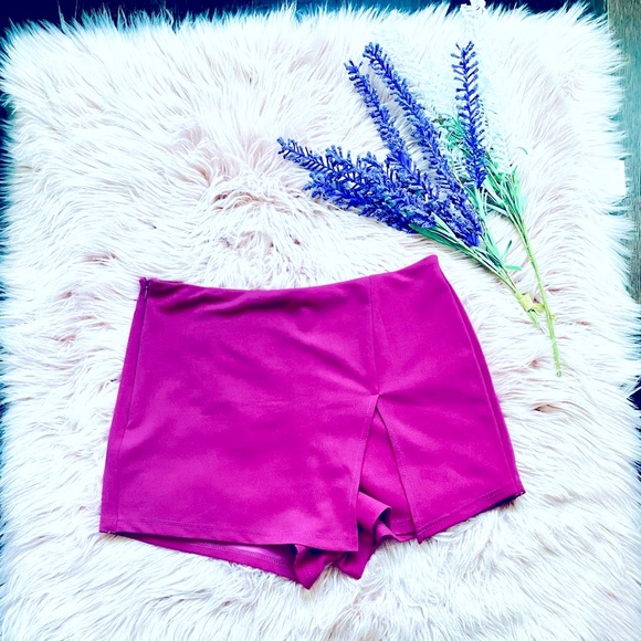 Royal Fuchsia Violet Split Skorts - Picture 5 of 15